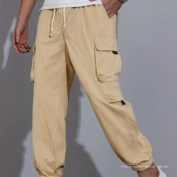 Herren Utility-Cargohose im Joggerstil aus strukturierter Baumwollmischung mit elastischem Bund & Mehrfachtaschen Echo Archiv
