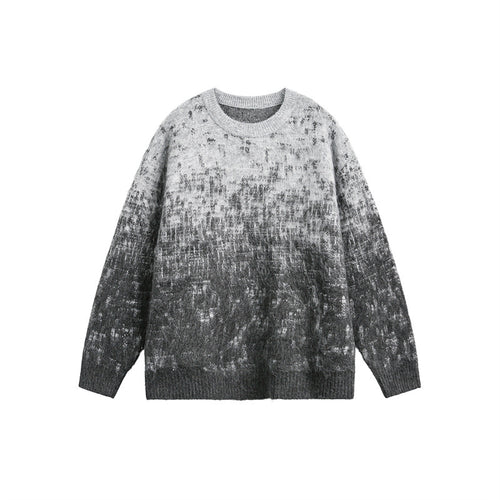 Unisex Oversize Grobstrickpullover mit sanftem Farbverlauf und Rundhalsausschnitt Echoarchiv