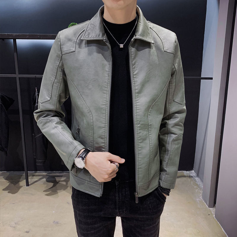 Herren lässige Kunstlederjacke Echoarchiv