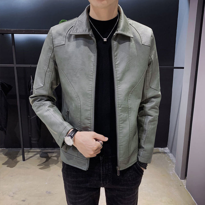 Herren lässige Kunstlederjacke Echoarchiv