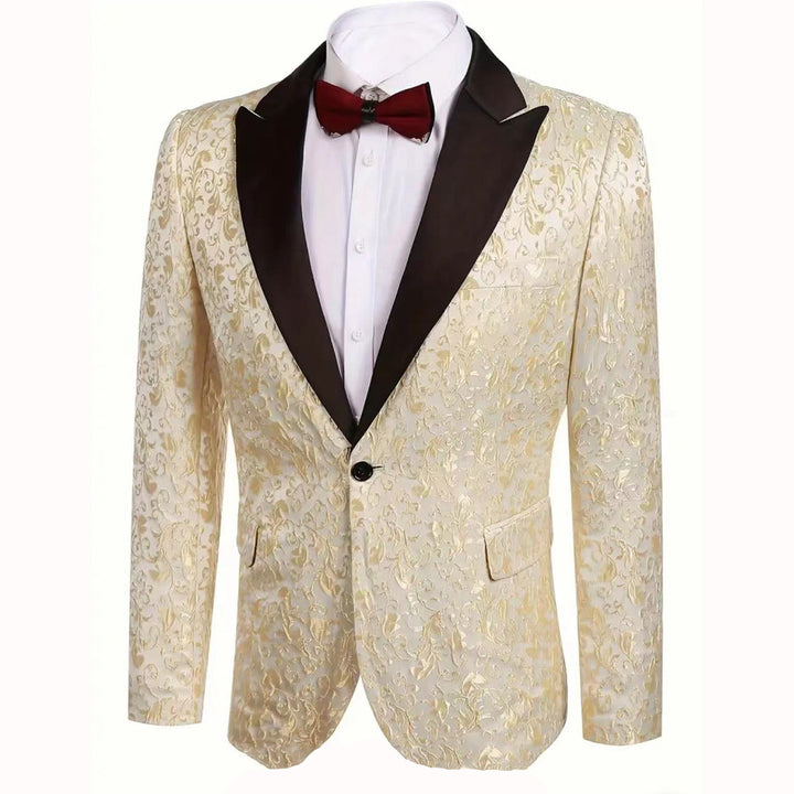 Herren luxuriöser Paillettenblazer mit floralem Design Echoarchiv