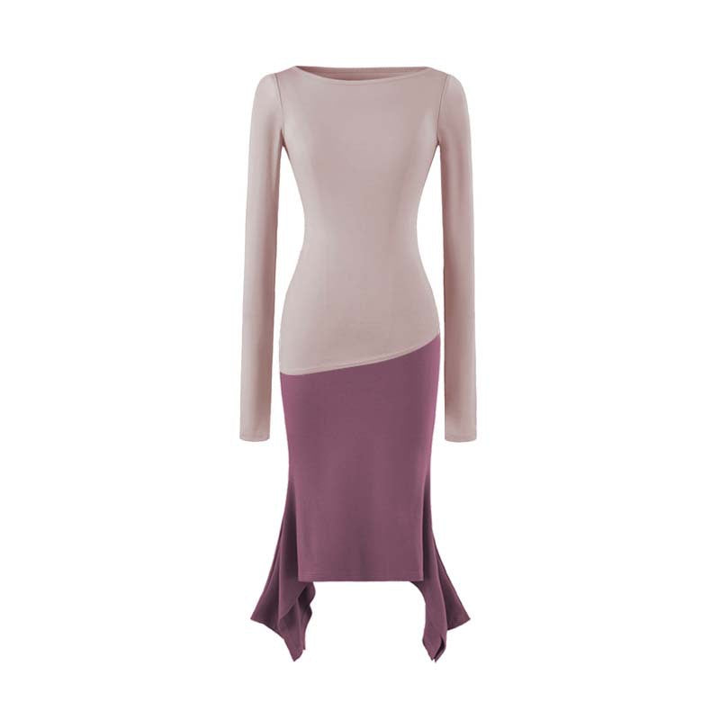 Damen Figurbetontes Midikleid mit asymmetrischem Zipfelsaum und Paneel-Design Echoarchiv