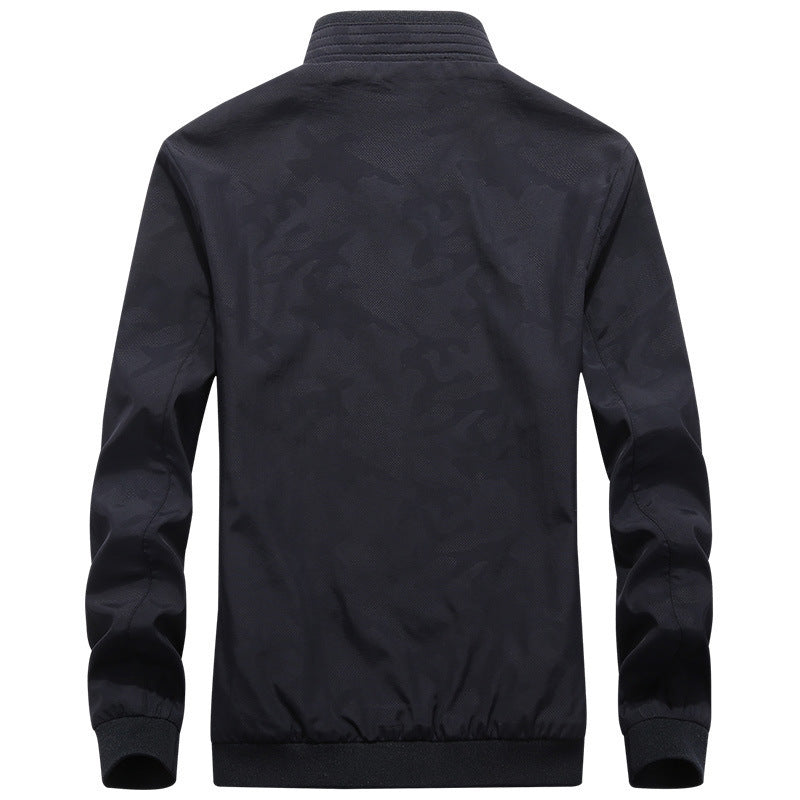 Herren Leichter Urbaner Windbreaker-Blouson mit Mesh-Innenfutter, Stick-Patches und Reißverschlusstaschen Echo Archiv