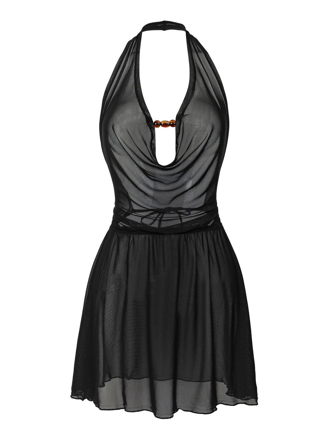Damen Strandkleid mit tiefem V-Ausschnitt und raffiniertem Knoten Echo Archiv
