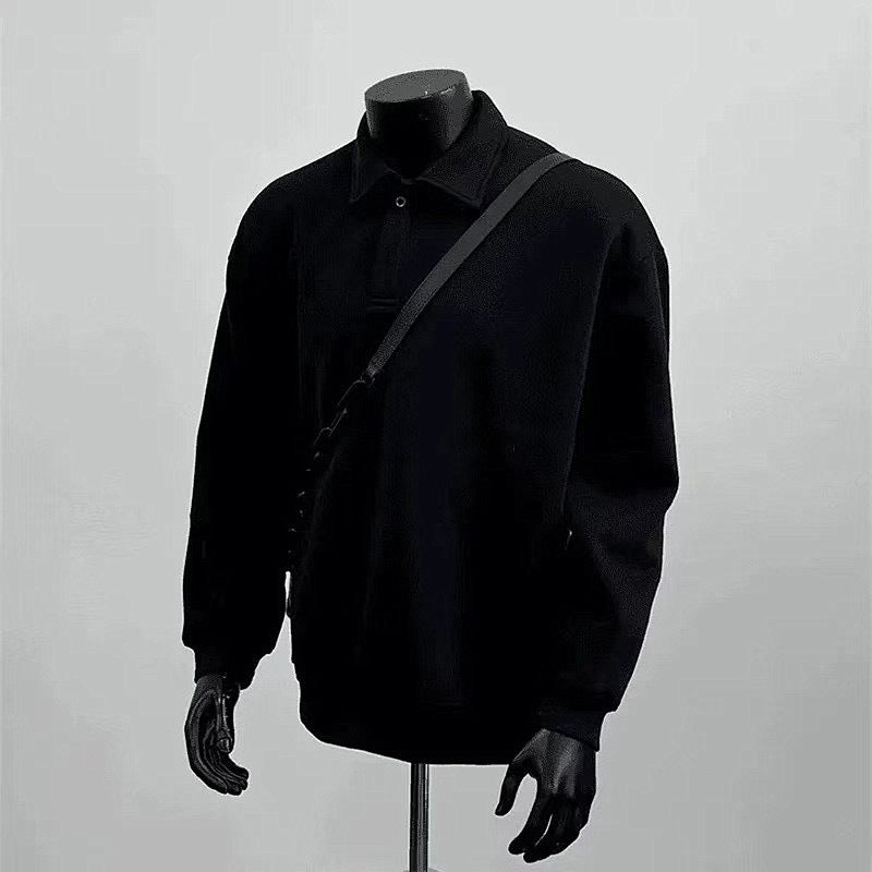 Herren Poloshirt-Sweatshirt mit Hemdkragen und Oversize-Schnitt Echo Archiv