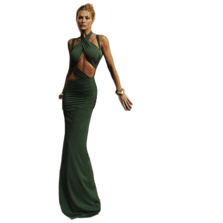 Damen Elegantes Maxikleid mit raffinierten Drapierungen und schlankem Schnitt Echo Archiv