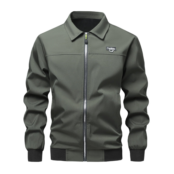Herren Collar-Zip-Blouson aus Softshell mit gerippten Bündchen & Smiley-Patch Echo Archiv