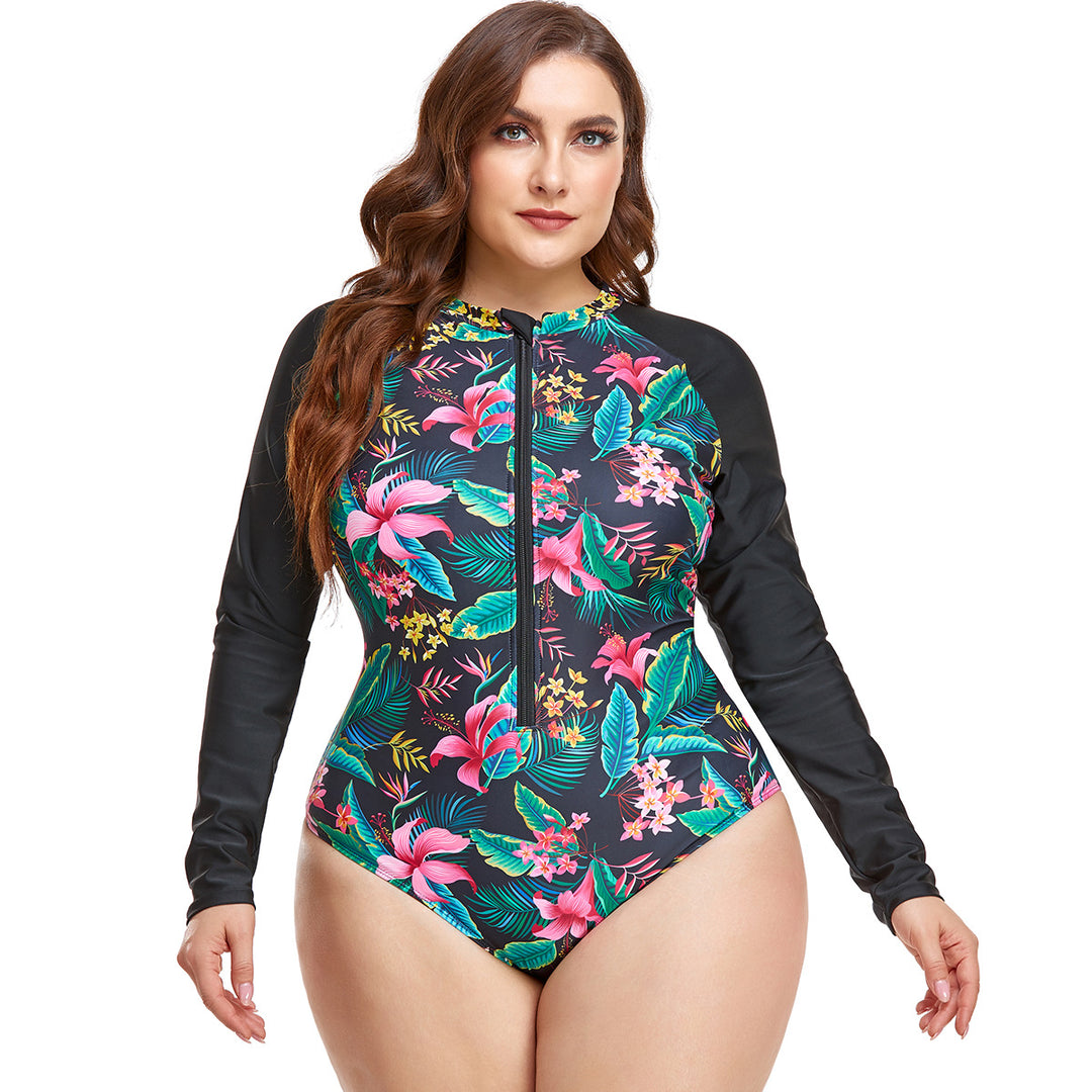 Damen Rashguard Badeanzug mit floralem Muster Echo Archiv