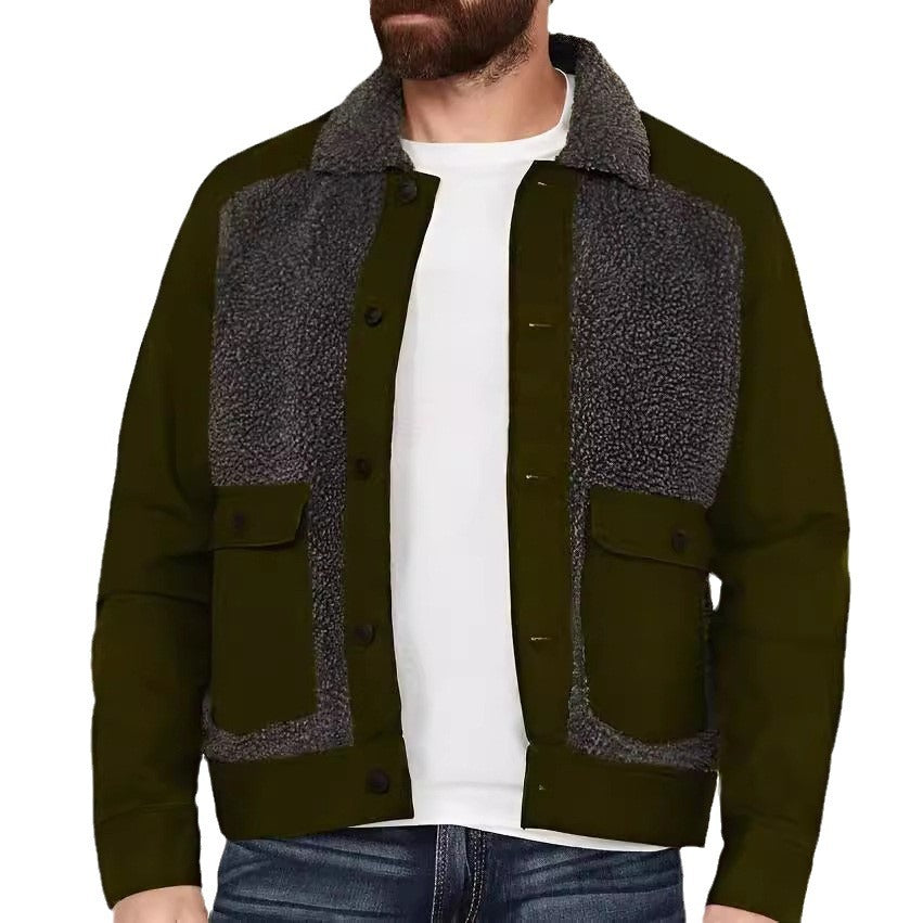 Herren Outdoor-Jacke mit Teddyfellkragen und funktionalen Taschen Echoarchiv