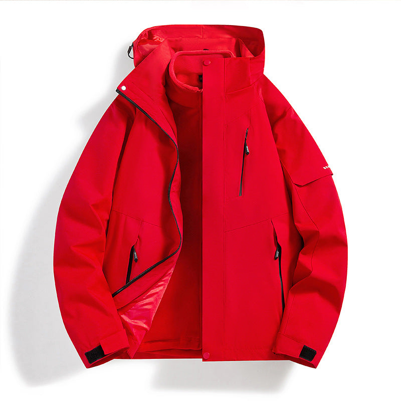 Damen wasserdichte Outdoorjacke mit verstellbarem Kapuzen Echo Archive