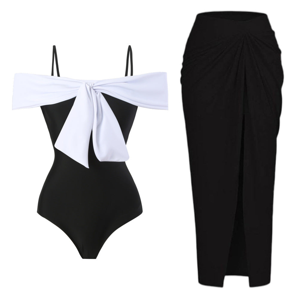 Damen Einteiler Badeanzug mit elegantem Wickel-Design und hohem Beinausschnitt Echo Archiv