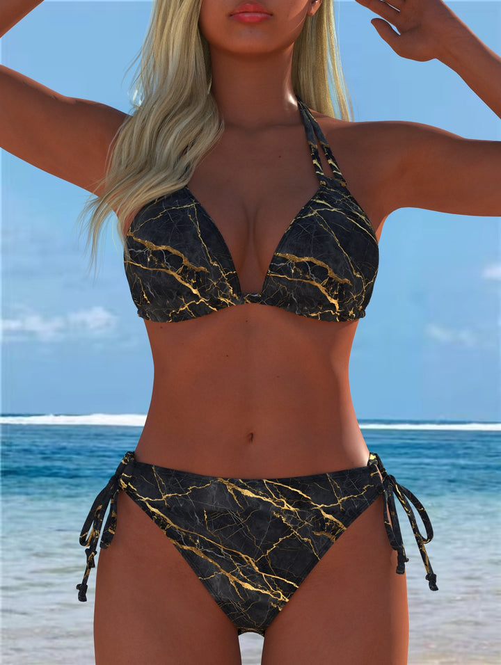 Damen Bikini-Set mit verspieltem Schnitt und trendigem Mustermix Echo Archiv