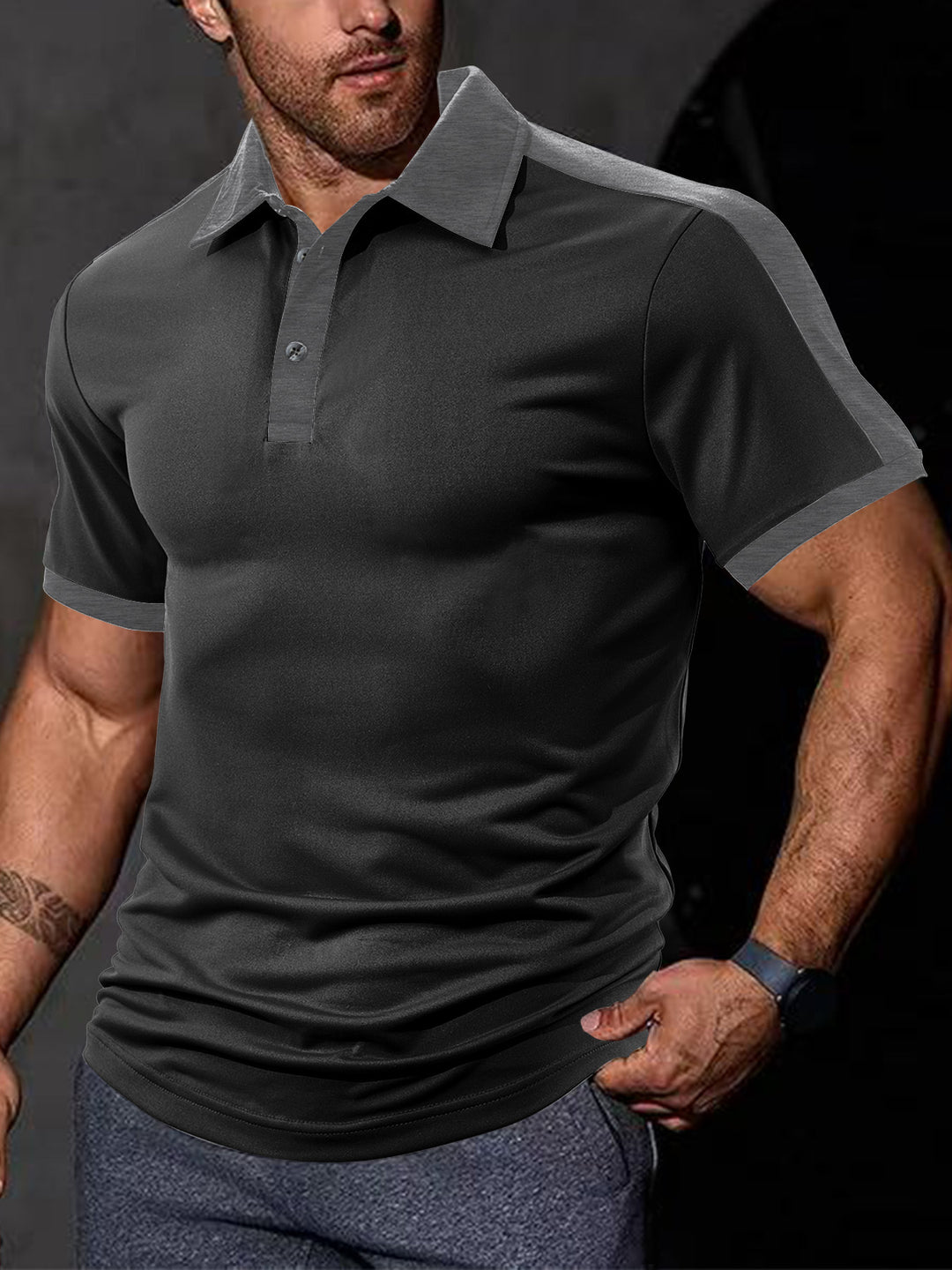 Herren Sportliches Polo-Shirt mit atmungsaktiver Struktur Echoarchiv