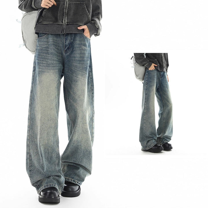 Damen Hochtaillierte Weite Jeans Echoarchiv