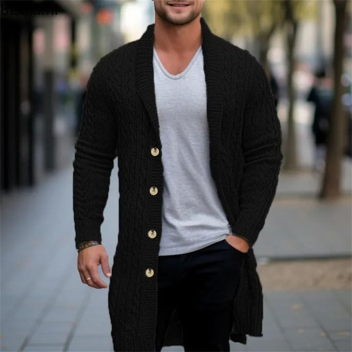 Herren Strickjacke mit offenem Design und Knopfdetails Echoarchiv