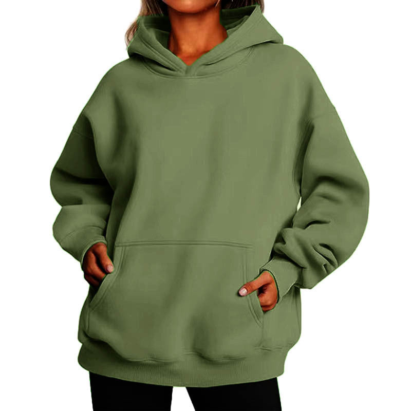 Damen nan Oversize-Kapuzenpullover mit Raglanärmeln, Kängurutasche und weichem Fleece-Innenfutter Echo Archiv