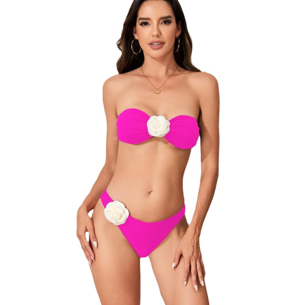 Damen Bandeau-Bikini-Set mit Blumen-Detail Echo Archiv
