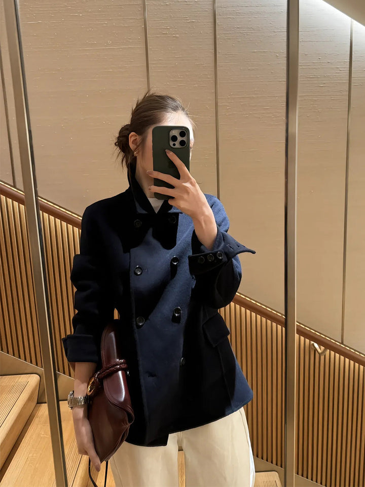 Damen Modischer Doppeltbreasted Blazer Echoarchiv