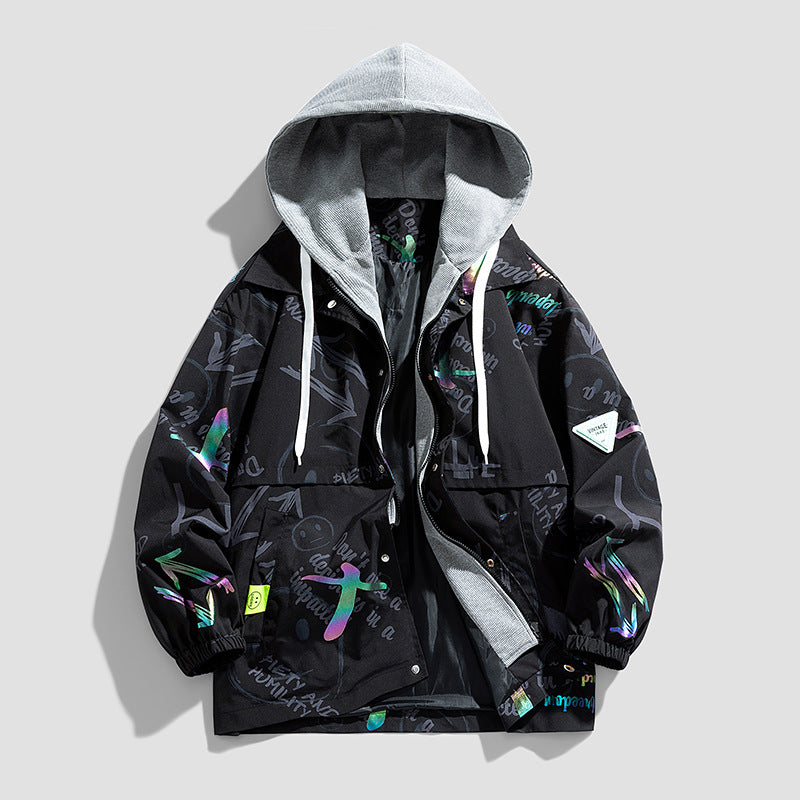 Damenjacke mit Kapuze und grafischem Design Echo Archive