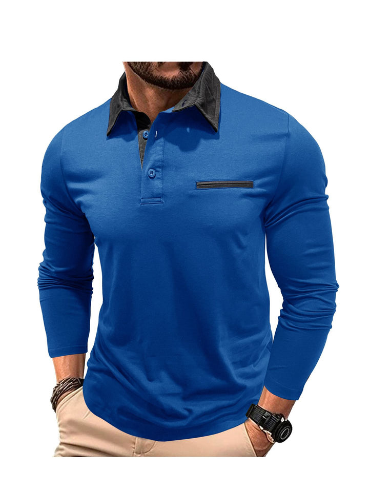 Herren Poloshirt mit modernem Kragen und Taschen Echoarchiv