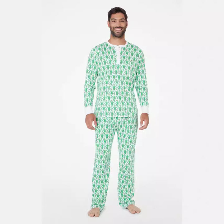 Herren Schlafanzug-Set mit frohem Muster und praktischen Taschen Echoarchiv