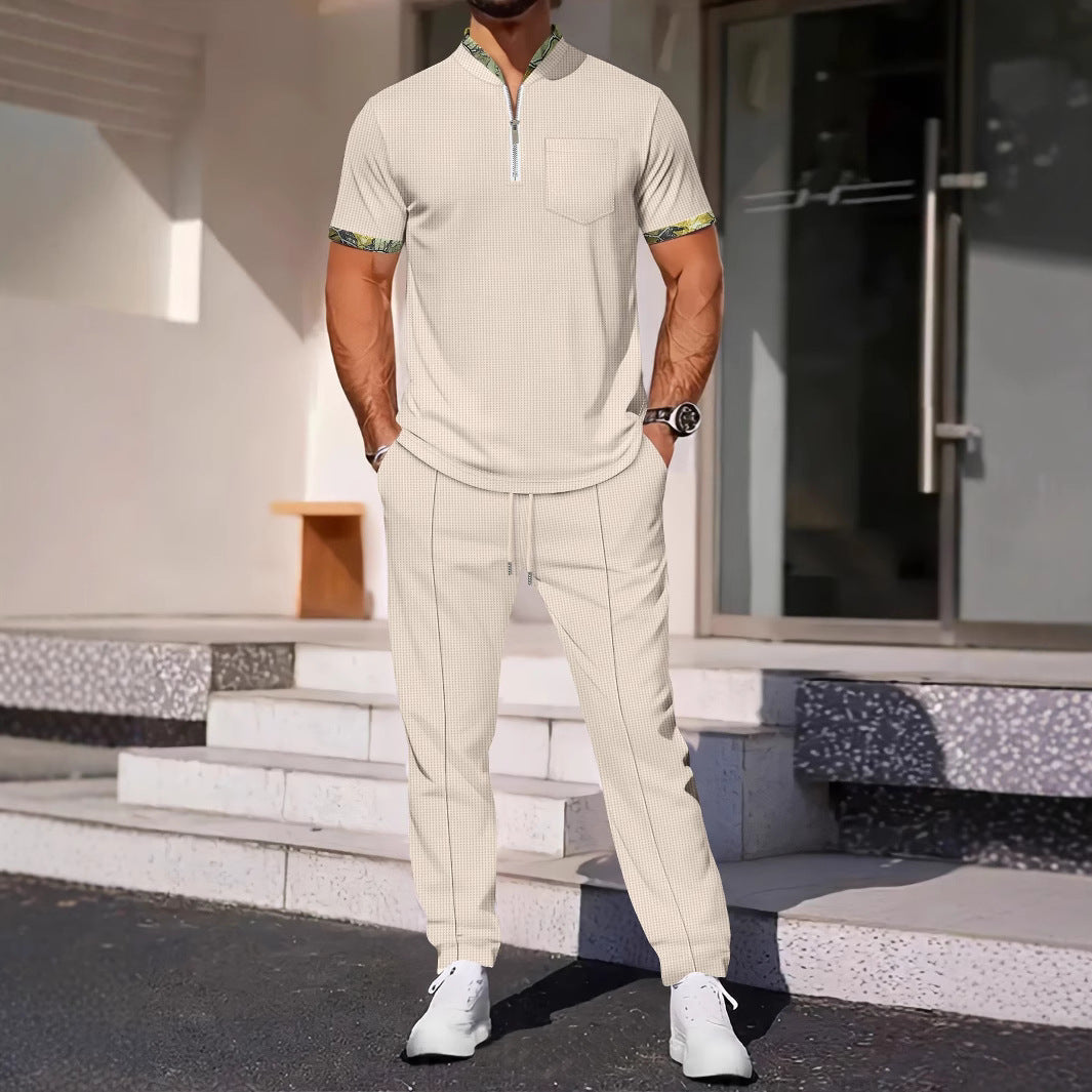 Herren lässiger Sportanzug mit modernem Kurzarmdesign und Funktionalität Echoarchiv