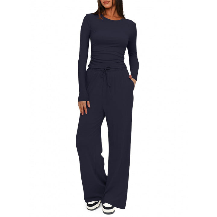 Damen Relax-Freizeithose mit extra weitem Bein, elastischem Bund und Kordelzug Echoarchiv