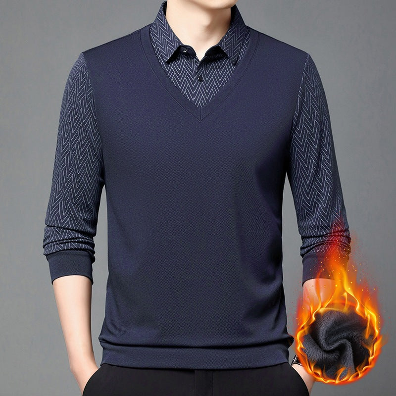 Herren modisches Langarmshirt mit strukturiertem Kragen und feuchtigkeitsregulierenden Eigenschaften Echoarchiv