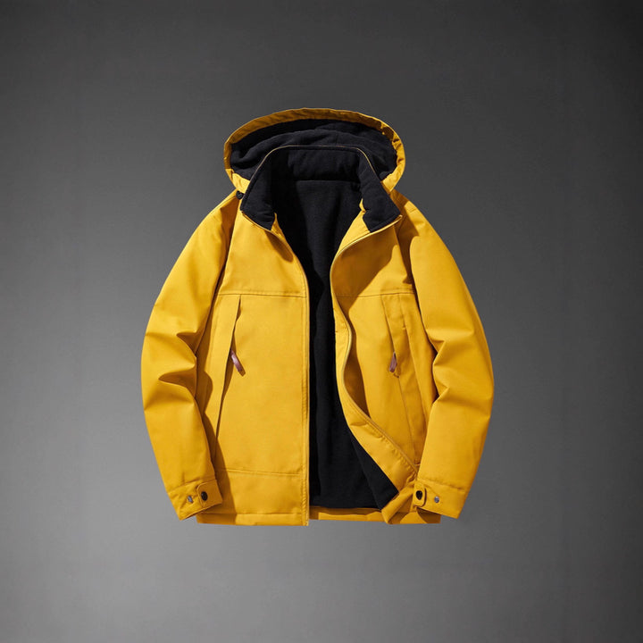Herren Softshell-Übergangsjacke mit wärmendem Fleece-Innenfutter und Kapuze – Taviero