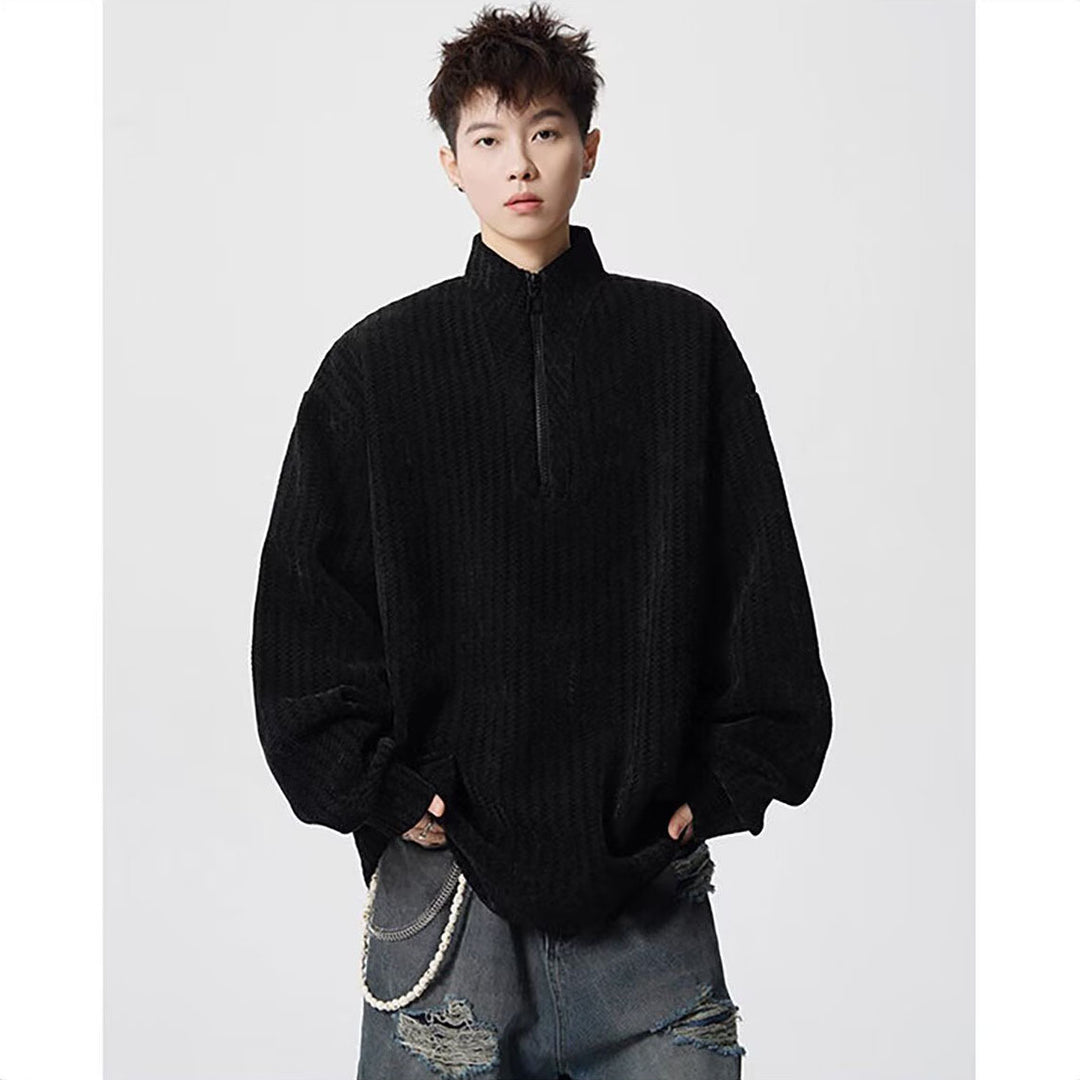 Damen Oversized Sweatshirt mit Stehkragen Echoarchiv