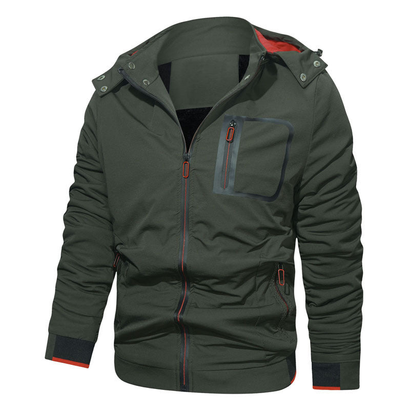Herren Softshell-Hoodiejacke mit wasserdichten Reißverschlusstaschen und fleecegefüttertem Kragen Echoarchiv