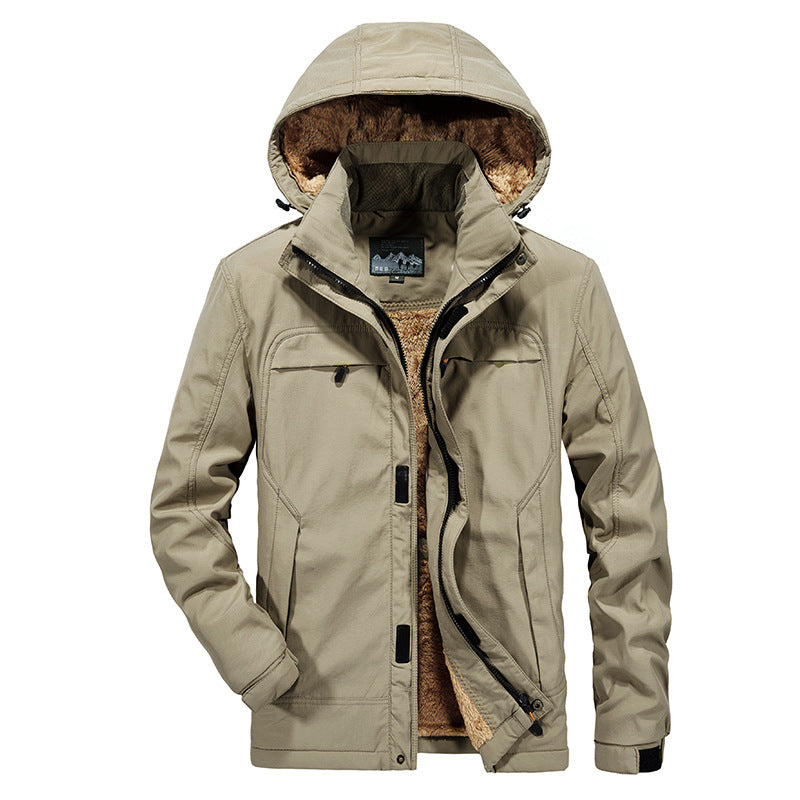 Herren Warme Gefütterte Winterjacke mit Kapuze und Teddyfutter – Marzano