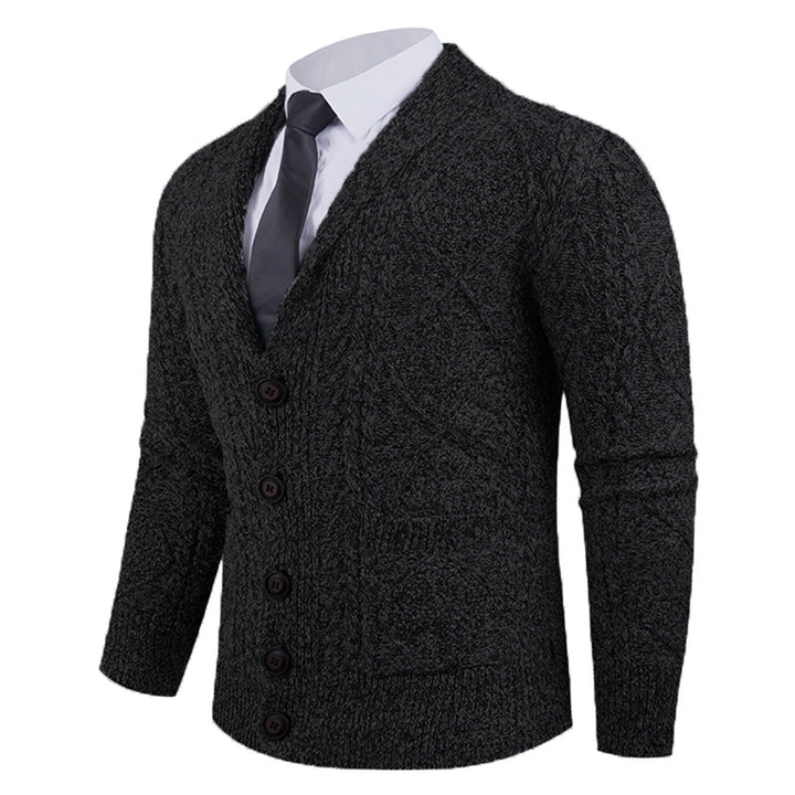 Herren nan Strickcardigan mit Schalkragen, Zopfmuster, aufgesetzten Taschen und Knopfleiste Echo Archiv