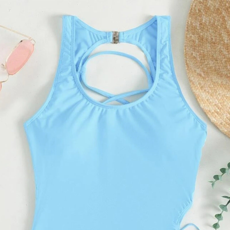 Damen Einteiler Badeanzug mit modernen Cut-Outs und seitlichen Schnürdetails Echo Archiv