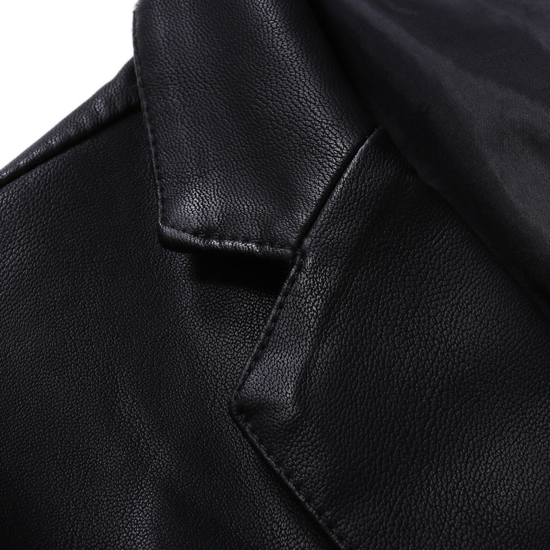 Herren Elegantes Lederblazer-Sakko im Slim-Fit mit Reverskragen Echoarchiv