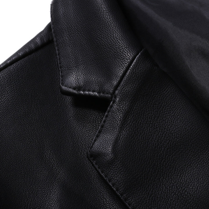Herren Elegantes Lederblazer-Sakko im Slim-Fit mit Reverskragen Echoarchiv