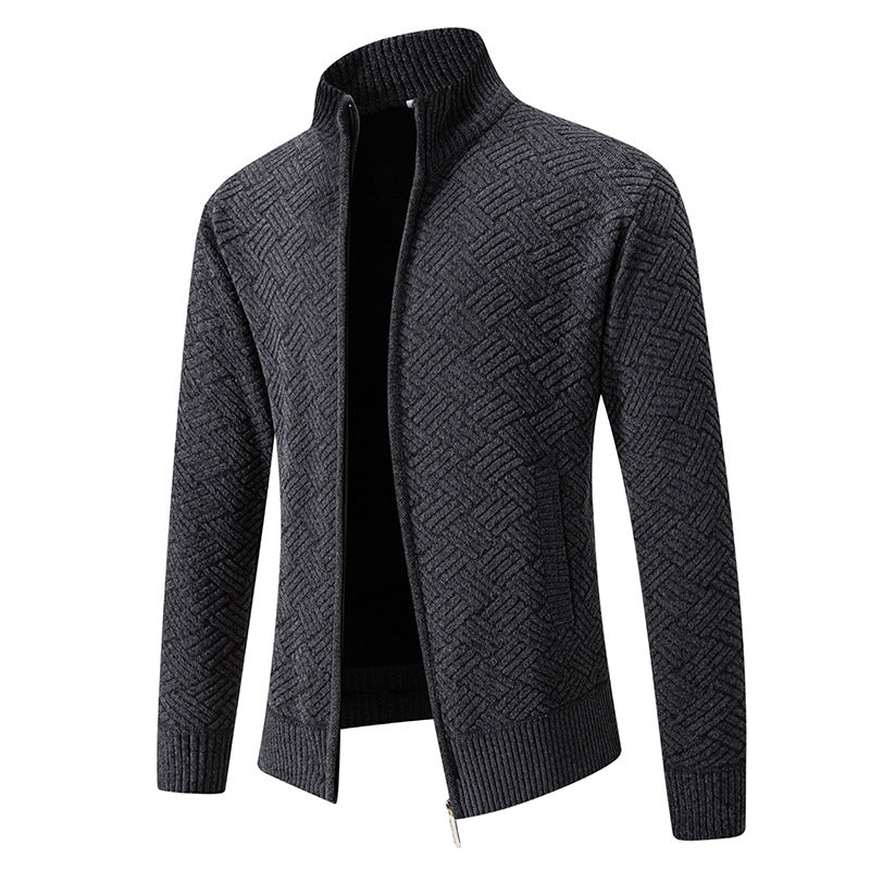 Herren Strickjacke mit modernem Karomuster Echoarchiv