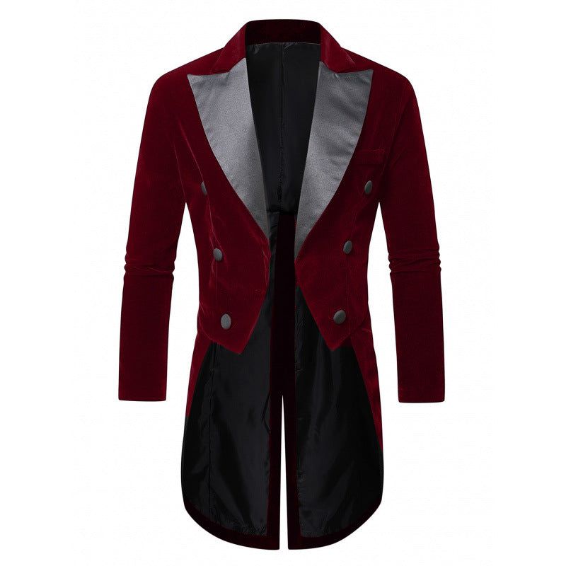 Herren Eleganter Samt-Blazer mit extravaganten Akzenten Echoarchiv
