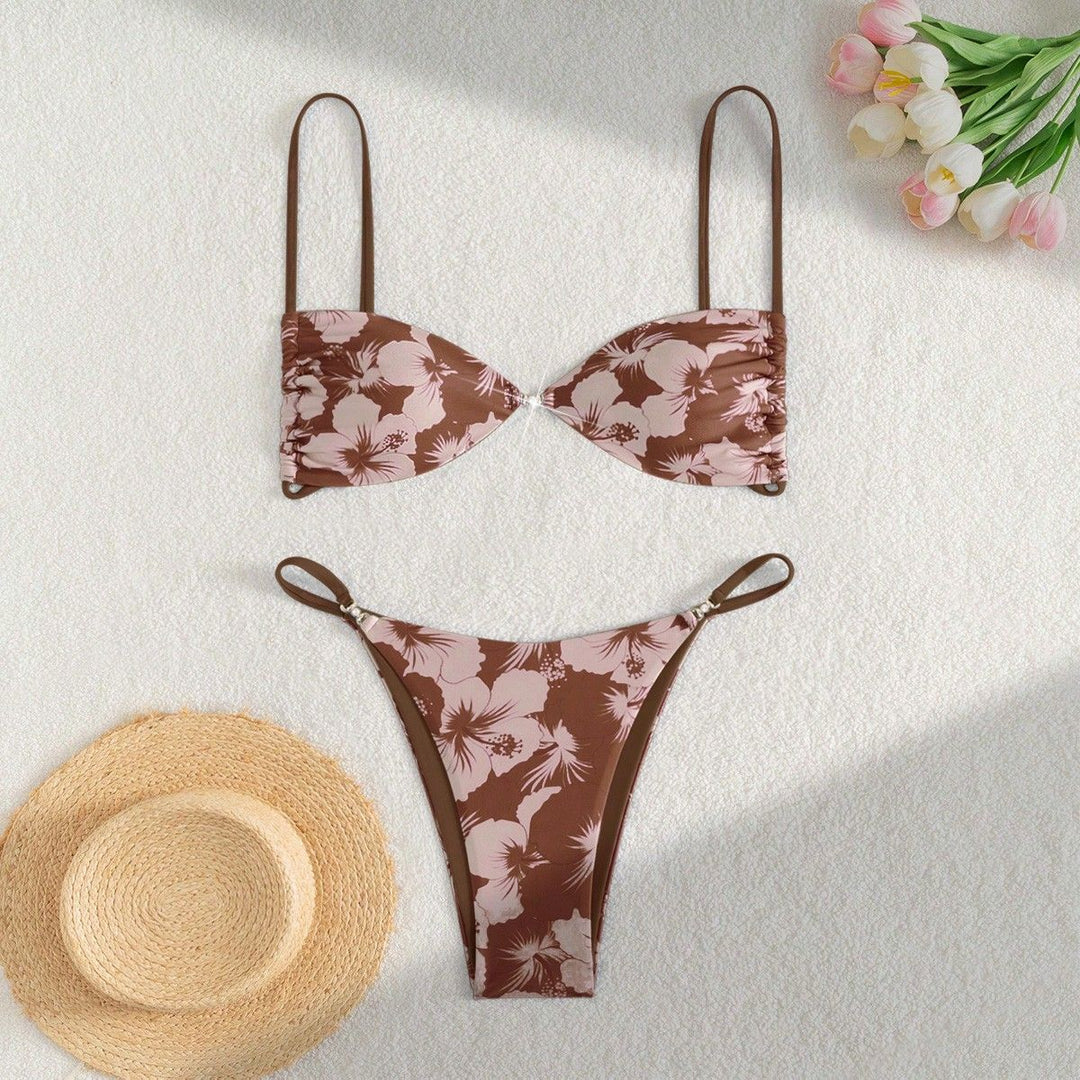 Damen Leopardenmuster Bikini-Set mit verstellbaren Trägern Echo Archiv