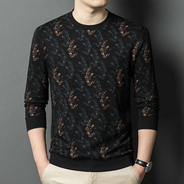 Herren stylisches Langarmshirt mit floralem Muster und hochwertigem Material Echoarchiv