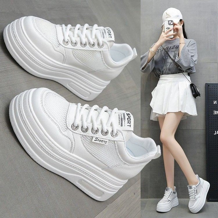 Damen Sportliche Plateau Sneakers mit atmungsaktiver Mesh-Oberfläche und schockabsorbierender Sohle Echo Archiv