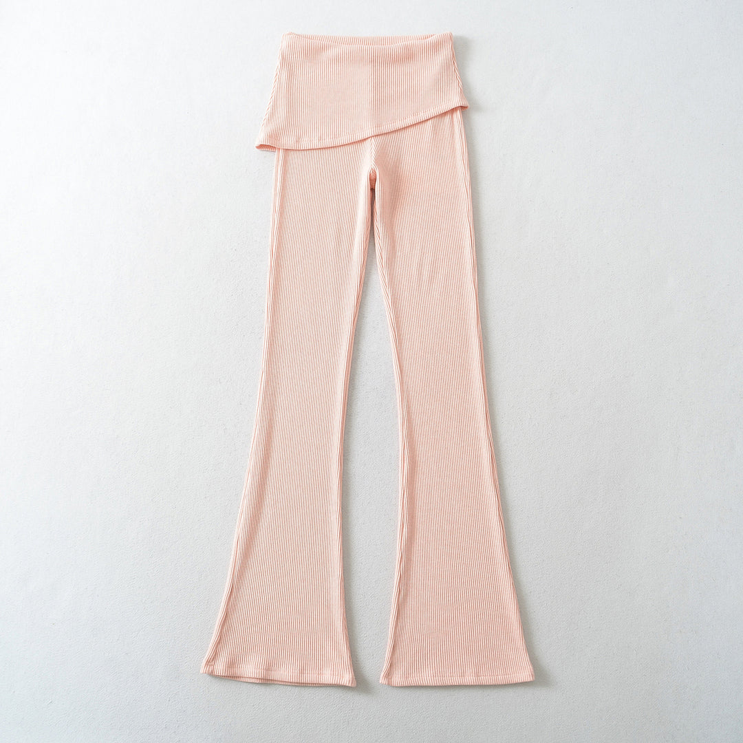 Damen Rippstrick Lounge-Set mit Kapuzenjacke und Wickelbund-Hose Echoarchiv