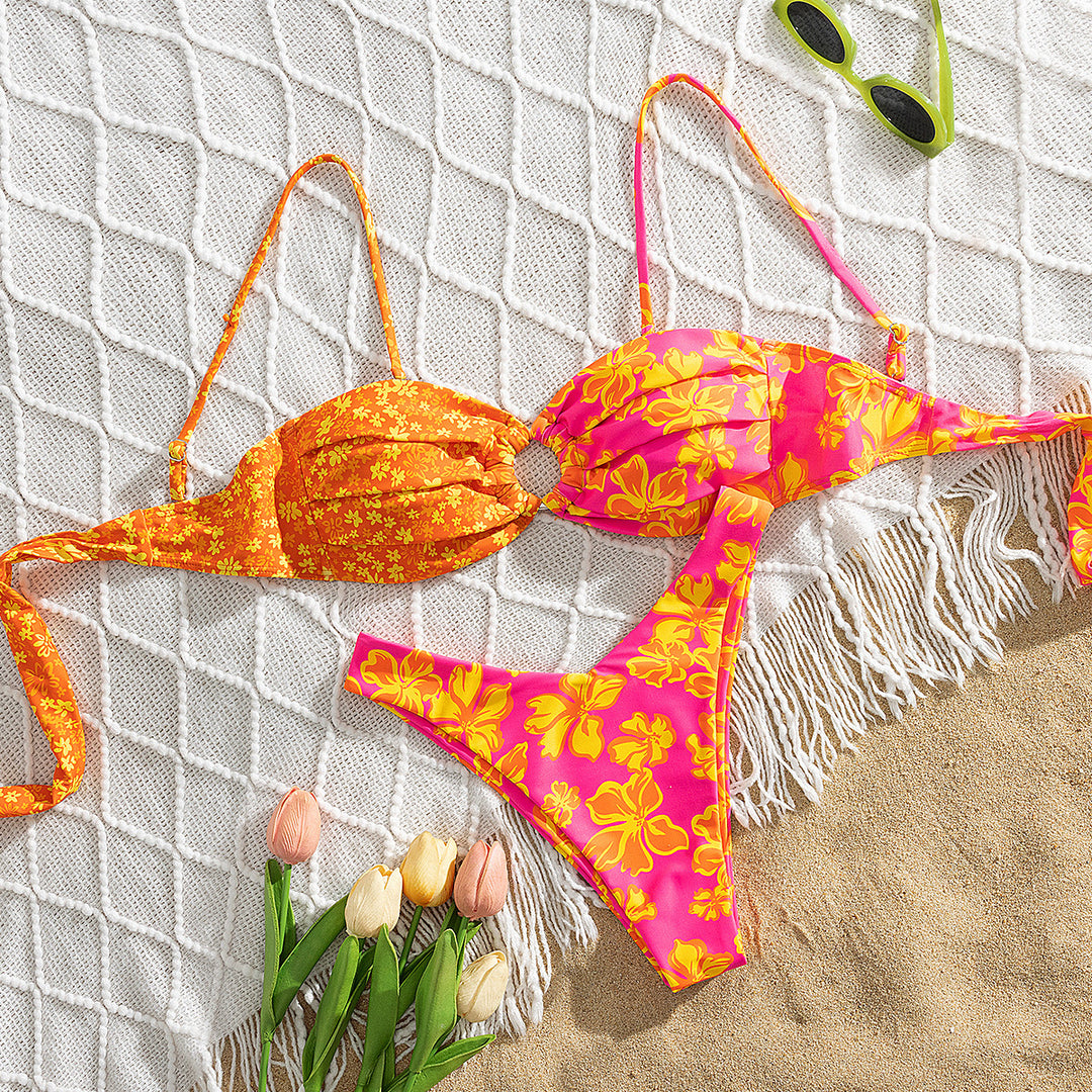 Damen Triangel-Bikini mit floralen Mustern Echo Archiv