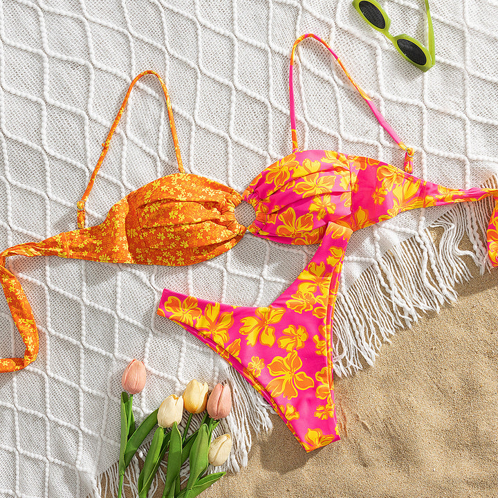 Damen Triangel-Bikini mit floralen Mustern Echo Archiv