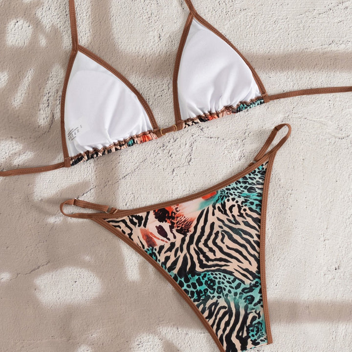Damen Triangel-Bikini mit animalischem Druck Echo Archiv