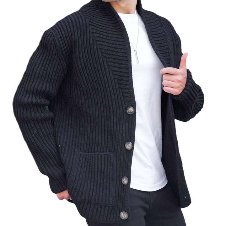 Herren Strickjacke mit tiefem Ausschnitt und knöpfen Echoarchiv