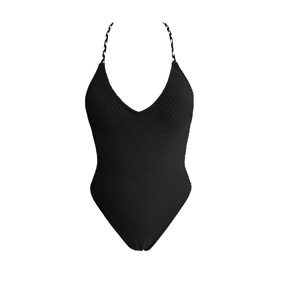 Damen Einteiliger Badeanzug mit raffiniertem Rippendesign Echo Archiv