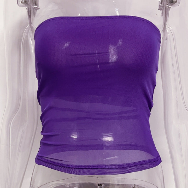 Damen bandeau Top im transparenten Design mit elastischem Material Echo Archiv