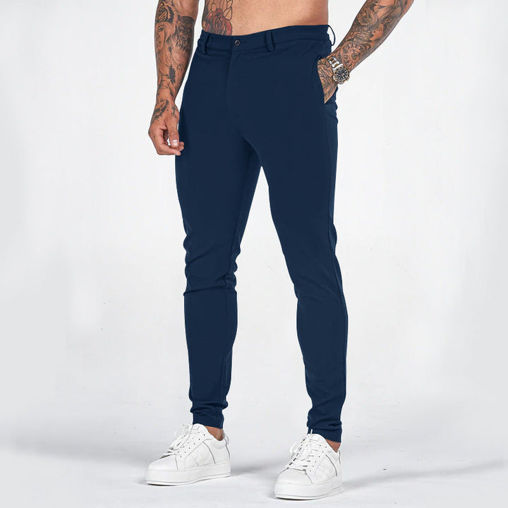 Herren elegante Slim-Fit Chinohose mit elastischem Bund und praktischen Taschen Echoarchiv