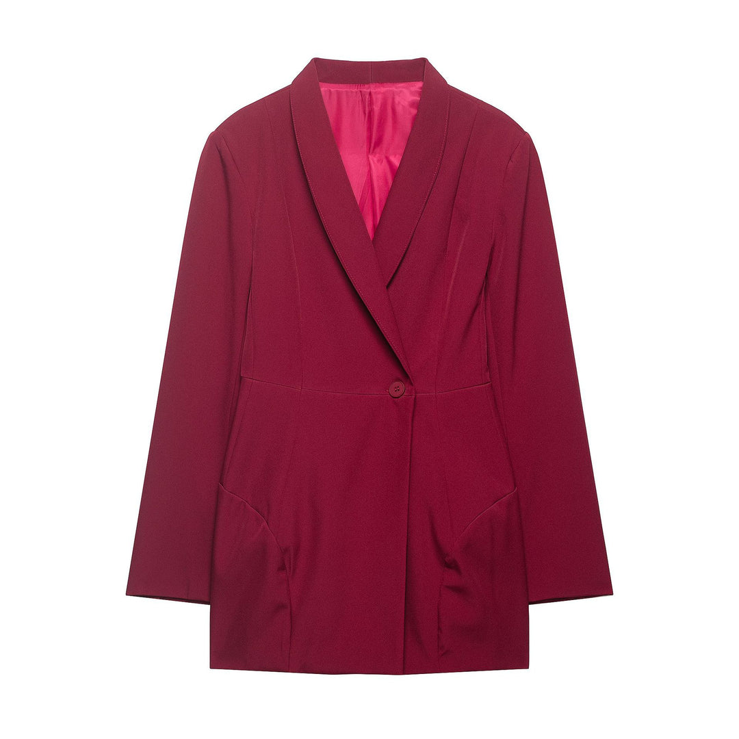 Damen Floraler Schalkragen-Blazer mit lockerem Schnitt und aufgesetzten Taschen Echo Archiv